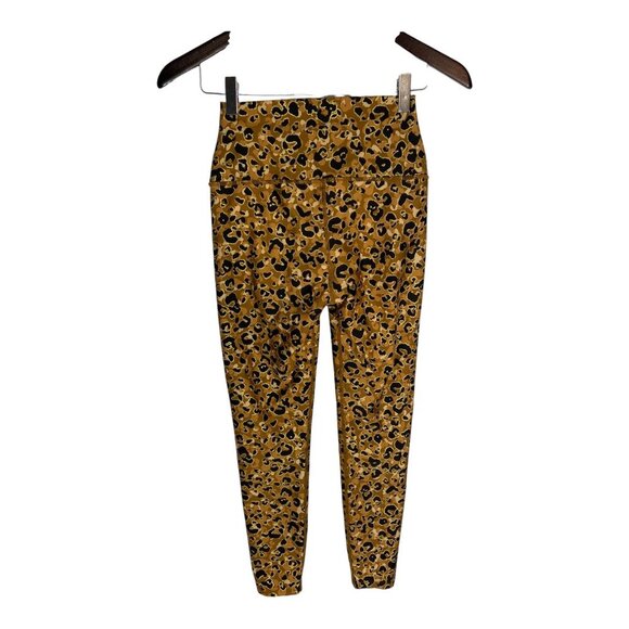 Carbon38 Printed High Rise Layered Gold Leopard 7/8 Leggings-sz Small - Picture 3 of 7